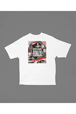 Cristiano Ronaldo Baskılı Unisex Oversize Futbolcu Tişört