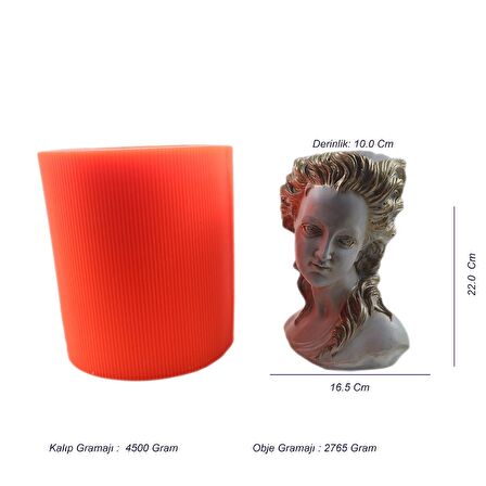 Juilet Büstü Beton Saksı Silikon Kalıbı - 186