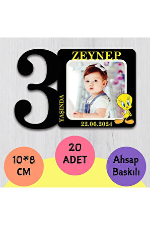 3 Yaşında Foto Baskılı Magnet 25 Tane