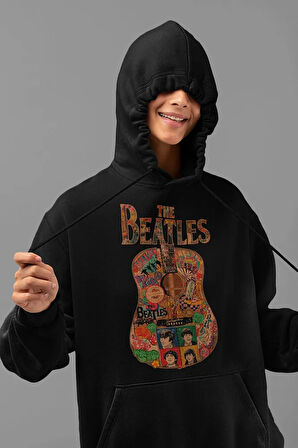 The Beatles Müzik Grubu Baskılı Unisex Oversize Hoodie