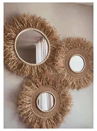 3lü Duvarsüsü Aynalı Rafya