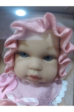 32 CM Tam Vinil Kıyafetli Güzel Bebek Emzik Aksesuarlı Pembe-59994