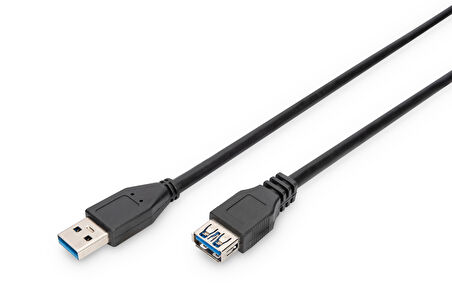 USB 3.0 Uzatma Kablosu, USB A erkek - USB A dişi, 1.8 metre, AWG 28, 2x zırhlı, UL, siyah