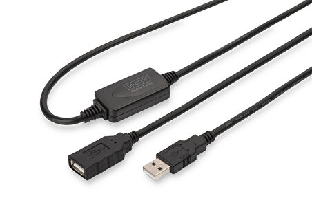 Digitus USB 2.0 Repeater / Uzatma Kablosu, USB A erkek / A dişi, 10 metre&lt;br&gt;
Digitus USB 2.0 Active Extension Cable