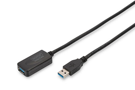 Digitus USB 3.0 Repeater / Uzatma Kablosu, USB A erkek / A dişi, 5 metre&lt;br&gt;
Digitus USB 3.0 Active Extension Cable
