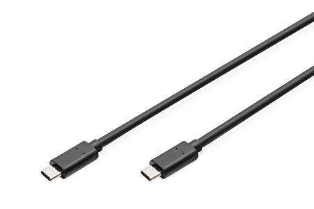 USB Tip C Bağlantı Kablosu, USB Tip C Erkek (USB 3.1) - USB Tip C Erkek (USB 3.1), 1.8 metre, AWG 24/28, 2x zırhlı, UL, nikel kaplama, siyah renk