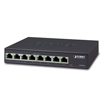 Yönetilemeyen Switch (Unmanaged Switch)&lt;br&gt;
8-Port 10/100/1000BASE-T&lt;br&gt;
Dahili güç adaptörü