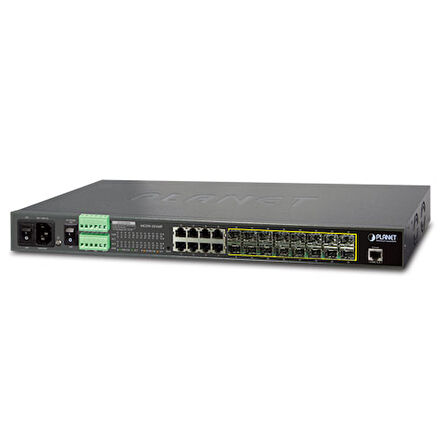 Layer 2+ Yönetilebilir Metro Ethernet Switch (Layer 2+ Managed Metro Ethernet Switch)&lt;br&gt;
16 x 100/1000BASE-X mini-GBIC/SFP yuva&lt;br&gt;
8 x 10/100/1000BASE-T&lt;br&gt;
1 x Konsol port