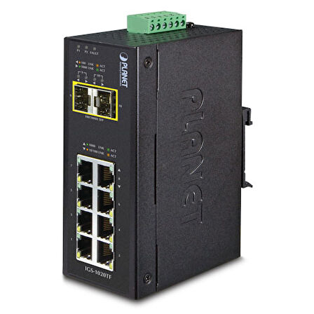 Endüstriyel Tip Yönetilemeyen Switch (Industrial Unmanaged Switch)&lt;br&gt;
8-Port 10/100/1000Mbps&lt;br&gt;
2 x 1000BASE-SX/LX/BX SFP/mini-GBIC yuva (Port-9 ve Port-10), 100Base-FX SFP uyumlu&lt;br&