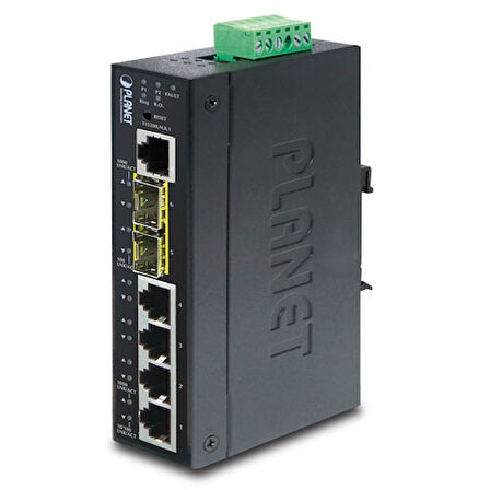 Endüstriyel Tip Yönetilebilir Ethernet Switch (Industrial Managed Ethernet Switch)&lt;br&gt;
Basic L3&lt;br&gt;
4 x 10/100/1000BASE-T Gigabit Ethernet&lt;br&gt;
2 x 1000BASE-SX/LX/BX SFP/mini-GBIC yuv