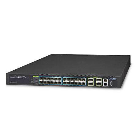 Layer 3 Yönetilebilir Switch (Layer 3 Managed Switch)&lt;br&gt;
24 x 10GBASE-SR/LR SFP+ yuva (1000BASE-SX/LX/BX SFP uyumlu)&lt;br&gt;
4 x 100G QSFP28 yuva, 100/40 Gigabit Ethernet destekler, 4 x 10 Gi