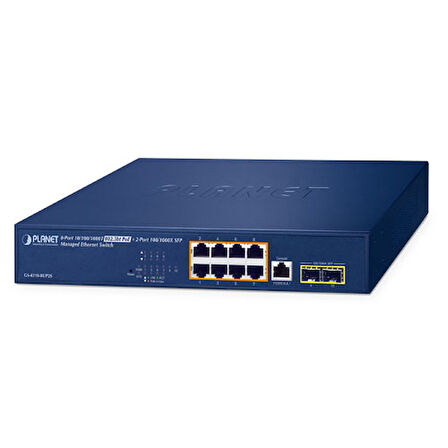 Yönetilebilir Ethernet Switch (Managed Ethernet Switch)&lt;br&gt;
8-Port 10/100/1000T 802.3bt PoE++ Injector Port (Port başına 60 watt) (PoE Güç Bütçesi maks. 180 Watt) (Port 1 ila 8 arası maksimum 95