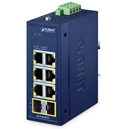 Compact Industrial 6-Port 10/100/1000T + 2-Port 100/1000X SFP Ethernet Switch