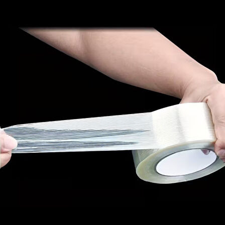 Yırtılmaya Karşı Dirençli, Yüksek Yapışma Gücü Boyuna Lifli Bant 50mmx50mt