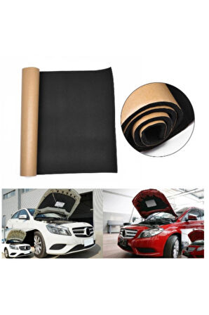 Oto Araç Karavan Ev Kaput Ses Yalıtım Süngeri Yapışkanlı Alev Almaz 9mm 100x150cm