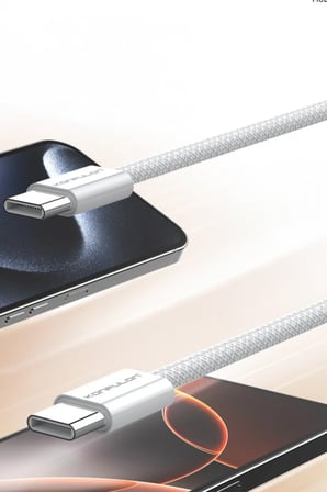 Dc130 2M 60W Type-C To Type-C Örgülü Hızlı Şarj Kablosu - Beyaz