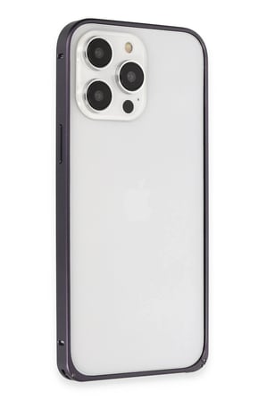 14 Pro Kılıf Metal Bumper Magneticsafe Kapak - Derin Mor