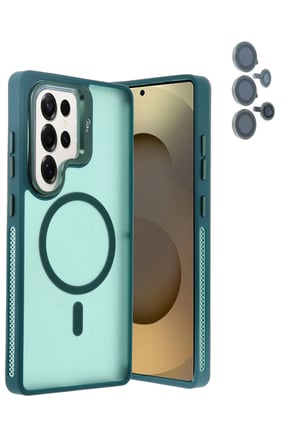 Galaxy S25 Ultra Flet Lens Kapak - Koyu Yeşil