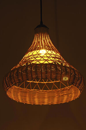 Bambu Avize Rattan Aydınlatma: PİRAMİT