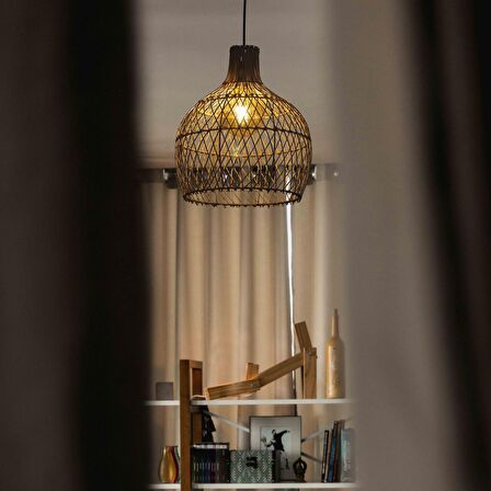 Bambu Çapraz Avize Rattan Sarkıt: SHADOW