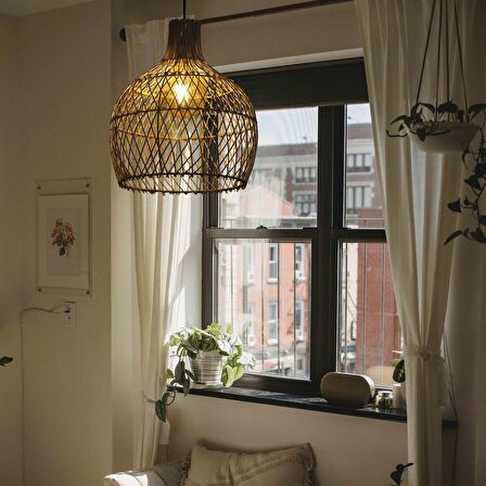 Bambu Çapraz Avize Rattan Sarkıt: SHADOW