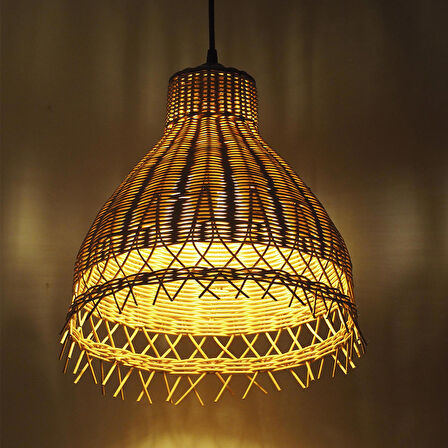 rattan bambu sarkıt avize: TULIP 33x40cm