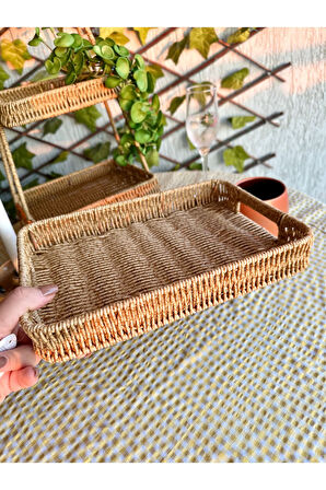 Rattan Büyük Boy Tepsi