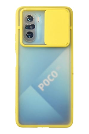 Poco F3 Kılıf Palm Buzlu Kamera Sürgülü Silikon - Sarı