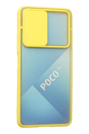 Poco F3 Kılıf Palm Buzlu Kamera Sürgülü Silikon - Sarı