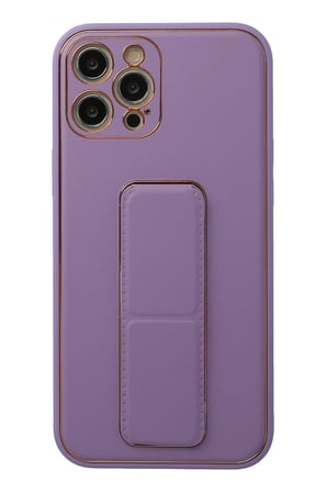 Iphone 12 Pro Kılıf Coco Deri Standlı Kapak - Lila