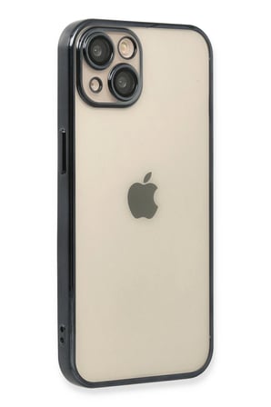 Iphone 14 Plus Kılıf Lensli Silikon - Siyah