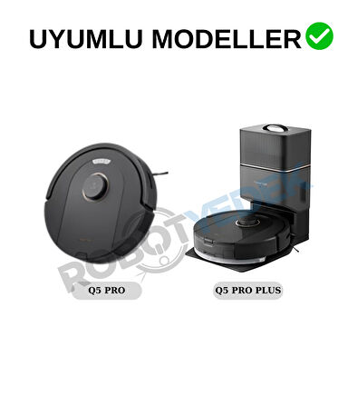 Roborock Q5 Pro, Q5 Pro Plus Uyumlu Yedek Ana Fırça Takımı ve Mop-4 Parça