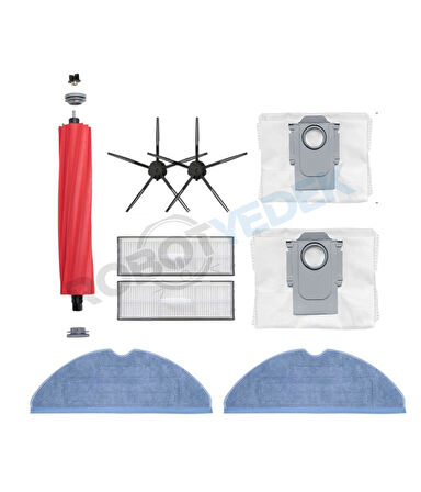 Roborock G10 Uyumlu Yedek Fırça Hepa Filtre Toz Torba  Mop Seti-9 Parça
