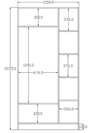 Rabi Mobilya İzel Country 3 Kapaklı 2 Çekmeceli Mega Gardırop 