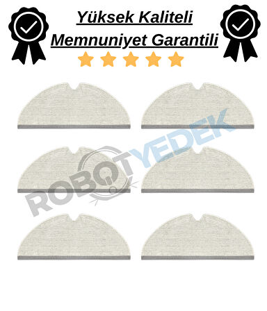 Roborock S5 Max Uyumlu Yüksek Kaliteli 6 Adet Mop-Tam Yüzey Mikrofiber