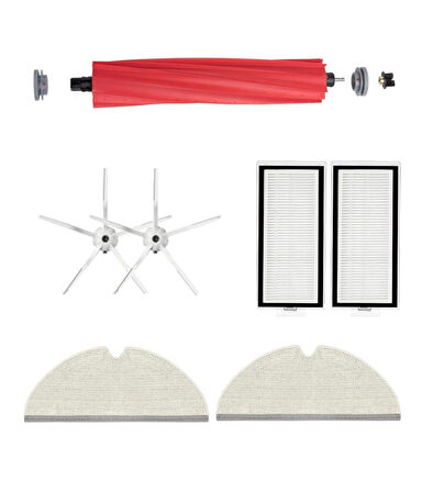 Roborock Q7 Max, Q7 Max Plus Beyaz Uyumlu Yedek Fırça Hepa Filtre Mop Seti-7 Parça