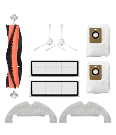 Dreame Bot D10 Plus Uyumlu Yedek Fırça Filtre Mop Toz Torbası-9 Parça