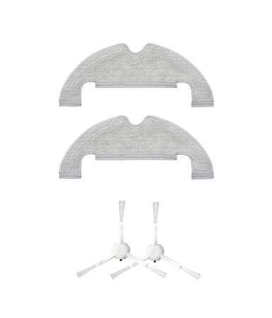 Dreame Bot D10 Plus Uyumlu Yedek Mop ve Yan Fırça-4 Parça