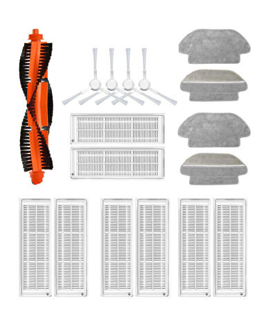 Xiaomi Mop Pro STYJ02YM (Beyaz) Uyumlu Yedek Fırça Hepa Filtre Mop Seti-17 Parça
