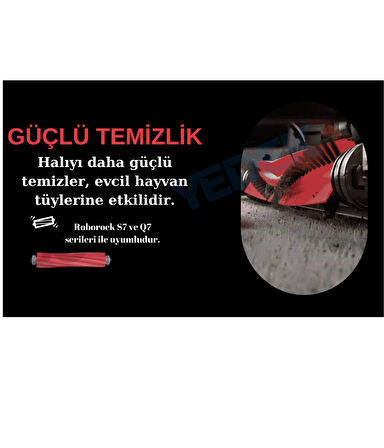 Roborock S7 Pro Ultra Uyumlu Kıl Saçlı 1 Adet Ana Fırça -Yeni Tasarım