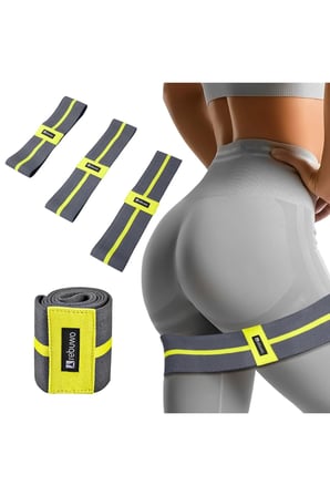 Pilates ve Squat Egzersiz Kaymaz Kumaş Direnç Bandı Sarı - 30 CM