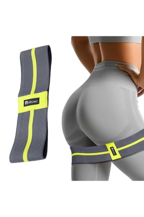 Pilates ve Squat Egzersiz Kaymaz Kumaş Direnç Bandı Sarı - 30 CM