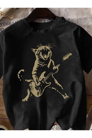 Rock Star Cat Unisex Oversize T-shirt