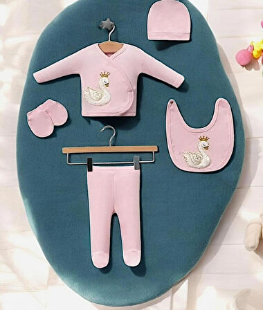 Milays baby kids yenidoğan hastane çıkışı 5 li set .%100 pamuktan