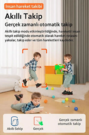 Hd Akıllı Kamera Wi-Fi Destekli, Görüntülü Konuşma Destekli , Gece Görüşü, Insan Takibi CR08