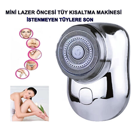 Mini Seyahat Boy Lazer Epilasyon Öncesi Tüy Kısaltma Makinesi Sıfır Sakal ve Yanak İçin Islak ve Kuru Kullanım