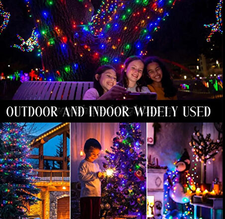 100 Metre 8 Işıltılı Yanma Modlu RGB Şerit Led Özel Parlak Ledli Ağaç Süsleme Dış Mekan Süsleme Ledi