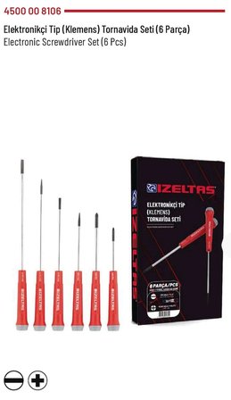  Elektronikçi Tip (Klemens) Tornavida Takımı 6 Parça