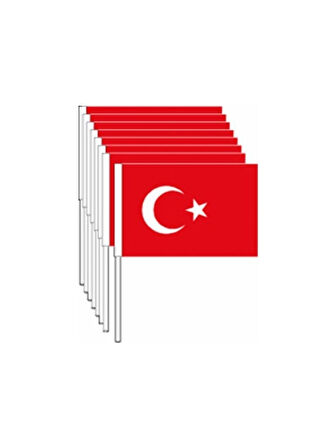 5 adet Sopalı Kağıt Büyük Türk Bayrağı 38x29cm