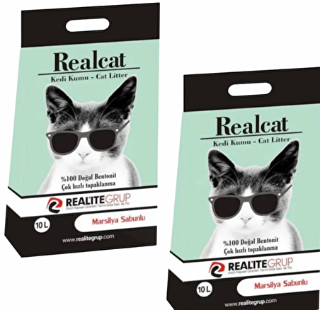 Real Cat Topaklanan Kedi Kumu Sabunlu 10 Lt x 2 Adet